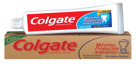 Colgate Máxima Protección Anticaries Empaque de Carton 100% Reciclado