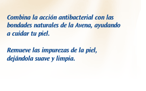 Jabón Protex Avena. Combina la acción antibacterial con las bondades naturales de la Avena, ayudando a cuidar tu piel. Remueve las impurezas de la piel, dejándola suave y limpia.