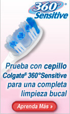 Prueba con Cepillo Colgate® 360° Sensitive para una Completa limpieza bucal